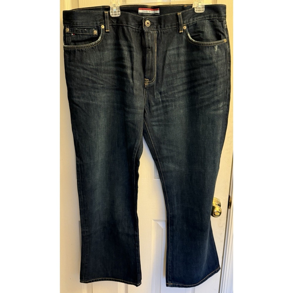 Tommy Hilfiger Men's Boot Semi-Évasée Dark Wash Jeans Size 40x30 NWT